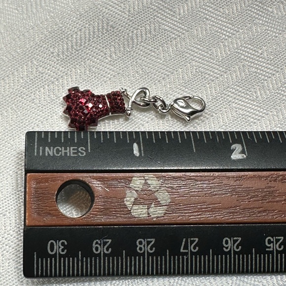 Swarovski bracelet necklace charm silver red dress on hanger - Picture 4 of 5